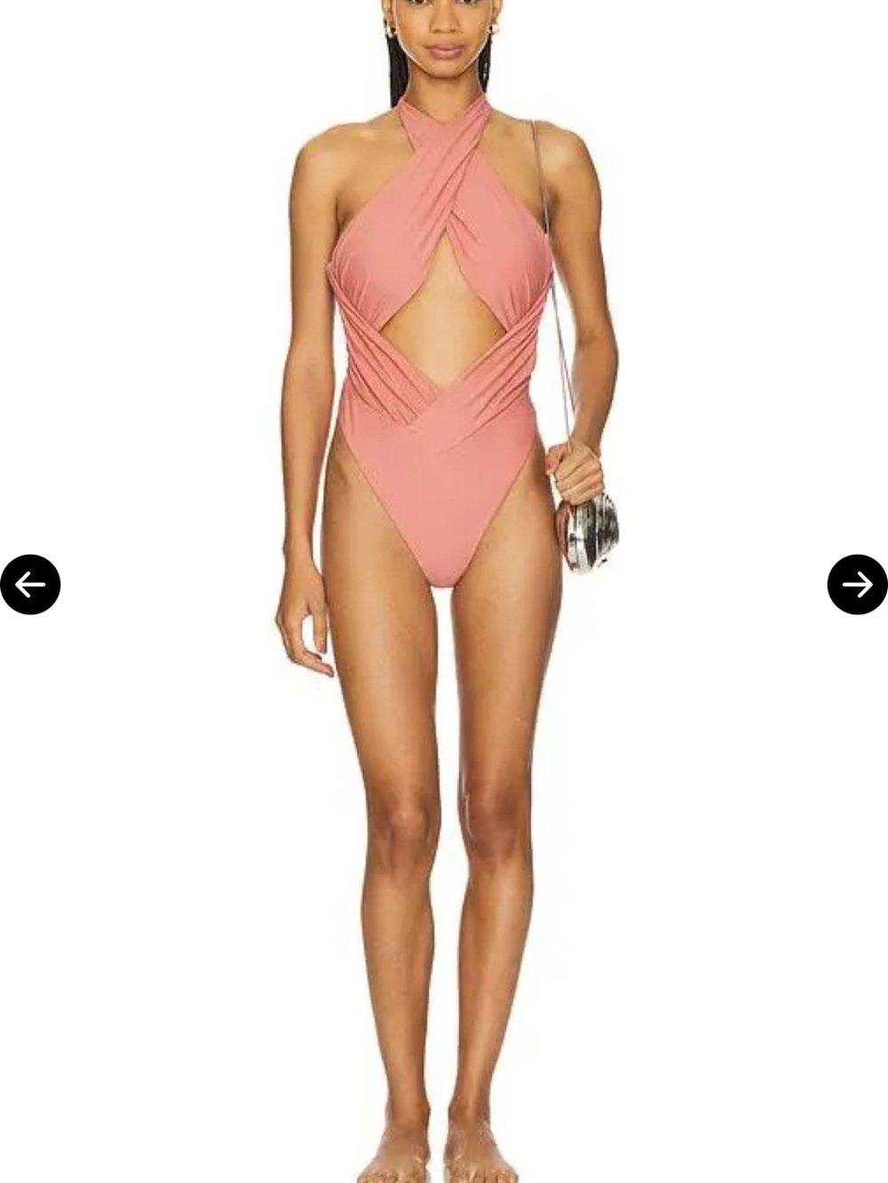 Tularosa Dusty Rose Crisscross Cutout One-Piece Swimsuit